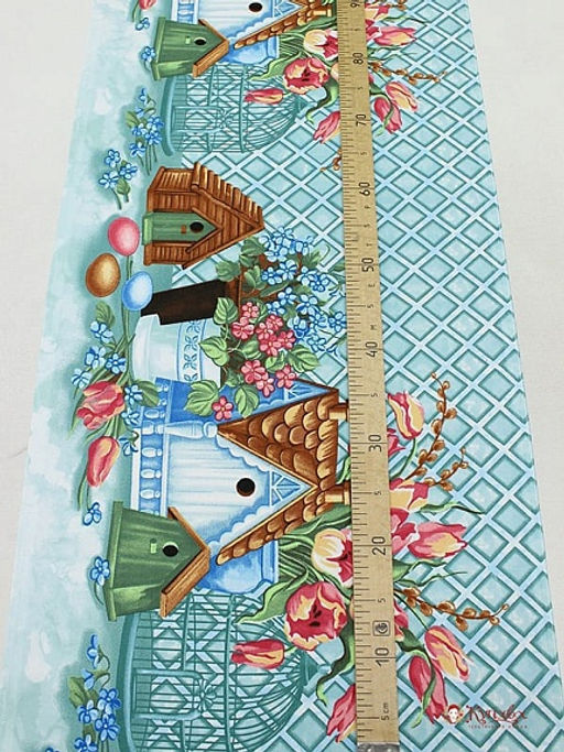 Дорожка Пасхальный домик, ш.0.5м, хлопок-100%, 228гр/м.кв, раппорт 63.5см - Купава фото 2