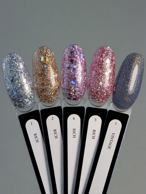 Rihard Gel Polish Rich 01 Гель-лак с блестками, 10 мл