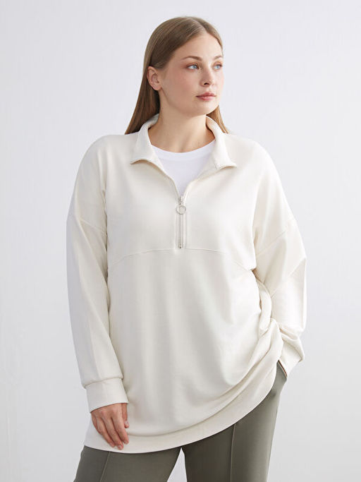 Dik Yaka Kad?n Sweatshirt Tunik