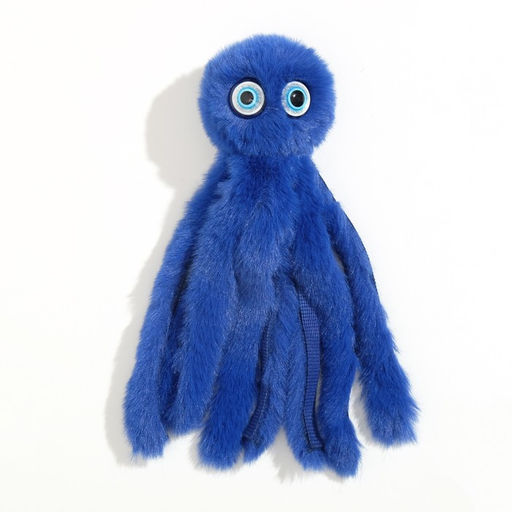 Игрушка для кошек Осьминожек из искусственного меха , до 19 см, синяя - Пижон фото 5