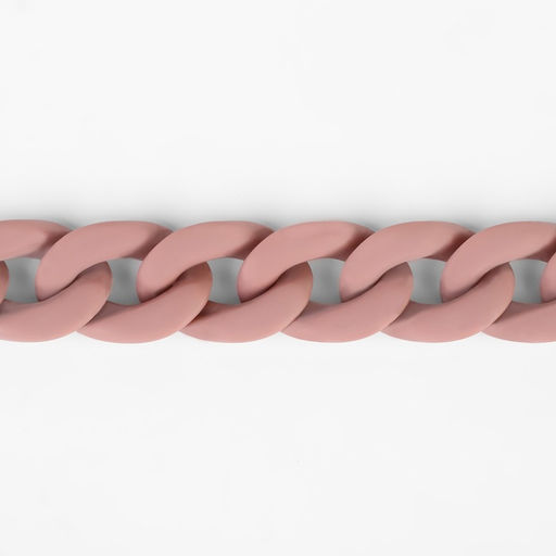 Цепочка для сумки, пластиковая, матовая, 17×23 мм, 120 см, цвет пыльная роза