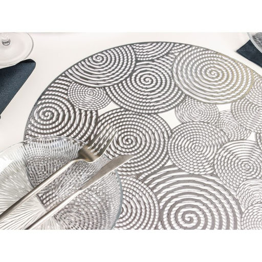Цена за 12 шт. Салфетка сервировочная на стол Гипноз, d=38 см, цвет серебро - Simaland фото 2