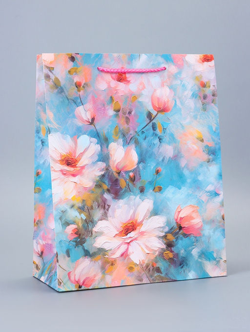 Цена за 2 шт. Пакет подарочный ламинированный Цветочное настроение 26?12?32 см