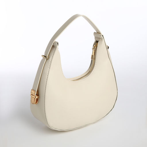 Сумка женская багет на молнии, 20.5×7×10.5 см, белая