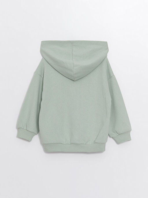 Kap??onlu Uzun Kollu K?z ?ocuk Fermuarl? Sweatshirt