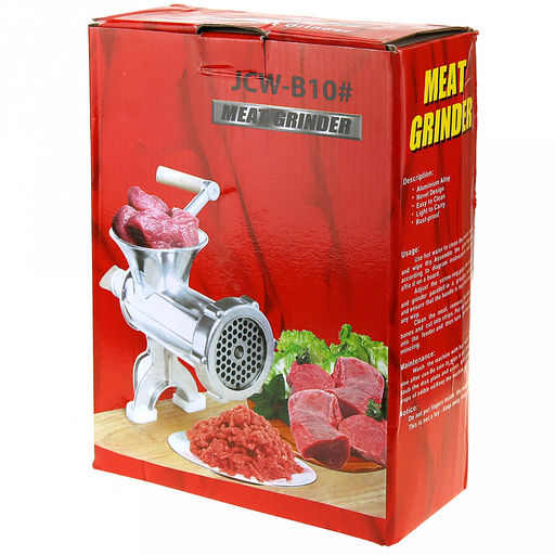 Мясорубка механическая "№8" 25,5х19,5х10см, алюминиевый корпус, 1 решетка, 1 нож, крепление к столу, в коробке (Китай) Возможна мятая коробка.