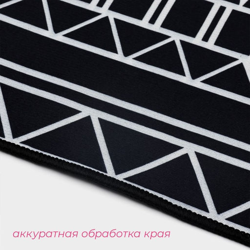 Коврики для ванной и туалета Доляна Марокканский, 2 шт, 50?80, 40?50 см, цвет чёрно-белый  фото 4