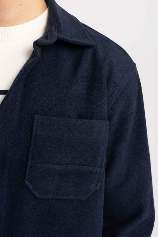 Рубашка обычного кроя с длинными рукавами и мягкой подкладкой - Defacto фото 8