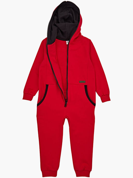Комбинезон на молнии из футера UD 7251 красный - Mini maxi фото 8