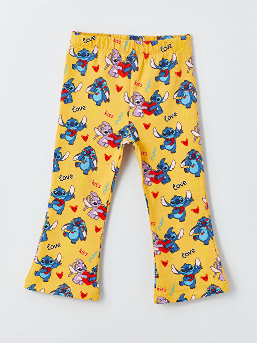 Beli Lastikli Lilo ve Stitch Bask?l? K?z Bebek Tayt