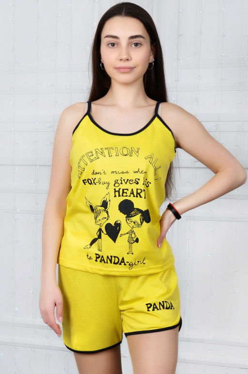 Арт. 3380 Пижама с шортами 42-50 (5 шт) Цвет:ассорти - Калинка фото 2