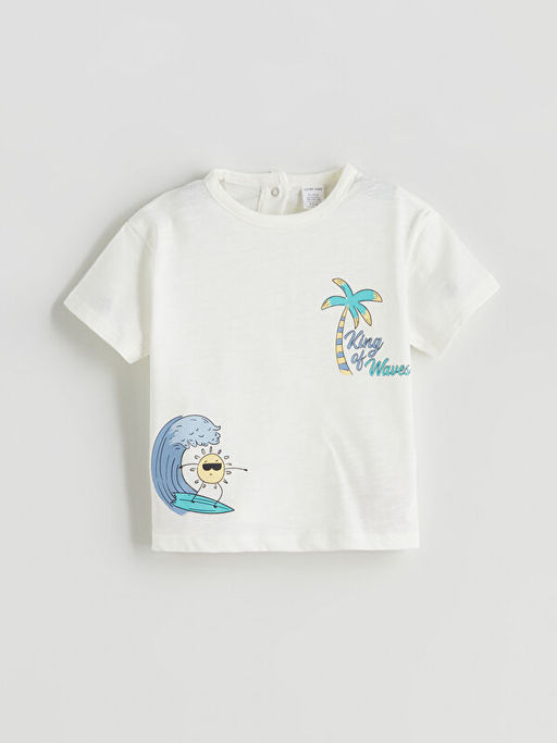 Bask?l? Erkek Bebek Ti??rt ve ?ort 2li