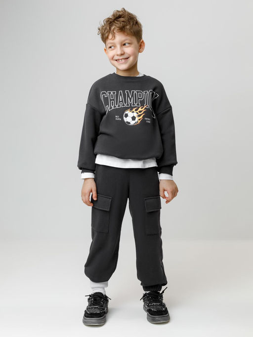 КР 302843/антрацитовый 3902 к594 джемпер (свитшот) для мал - Crockid фото 3