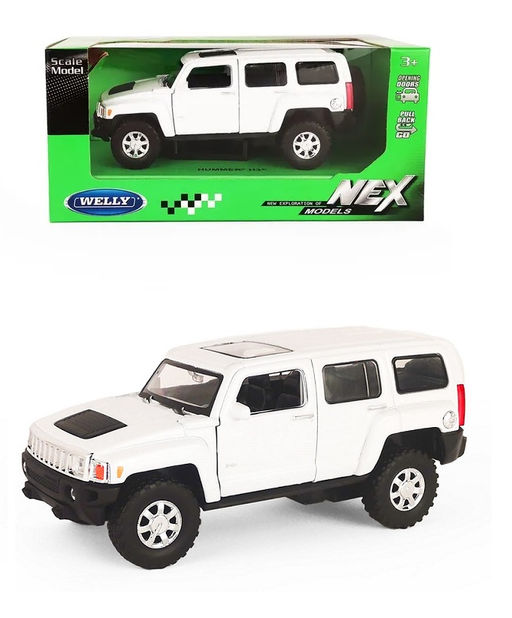 Welly. Машинка 1:36 "Hummer H3" пруж. мех., белый арт.39887CW-W