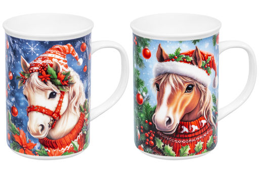 Набор 2 кружек 360 мл 11,5*7,5*11,5 см Новогодняя лошадь, фарфор - Elan gallery фото 5