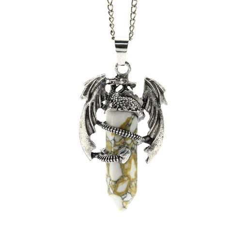 Подвеска Дракон 25*41мм с кахолонгом искусственным