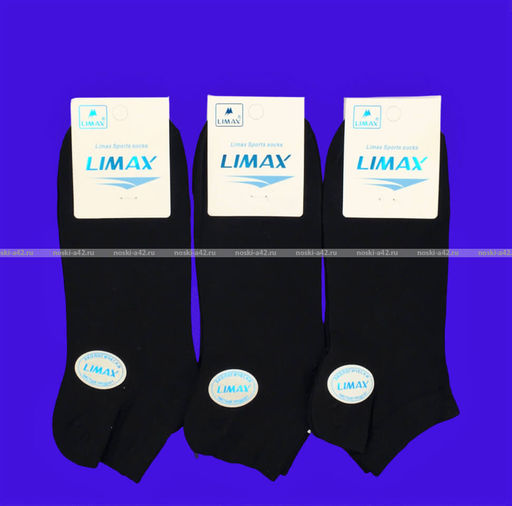 Цена за 12 пар. LIMAX носки мужские укороченные арт. 61072 ЧЕРНЫЕ