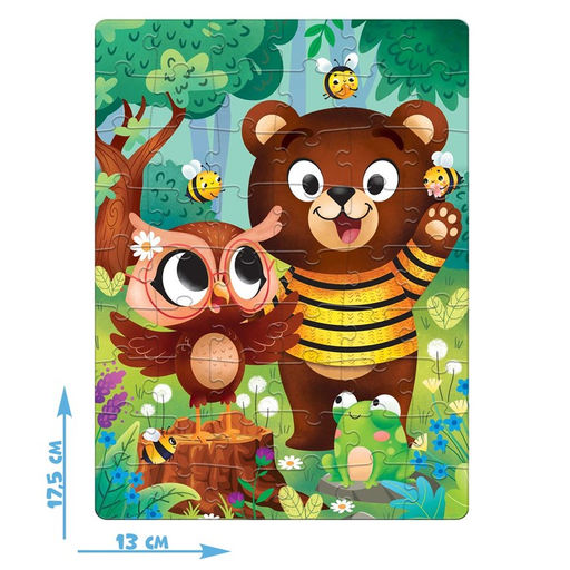 Цена за 3 шт. Пазл «Бурый медвежонок», 54 элемента