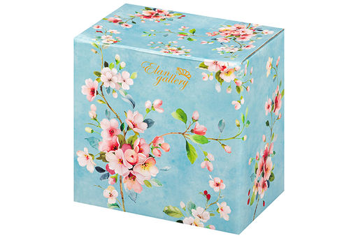 Набор 2 салатников 560 мл 13*13*6,5 см + 260 мл 10,5*10,5*6 см Яблоневый цвет на голубом без зол.к - Elan gallery фото 15