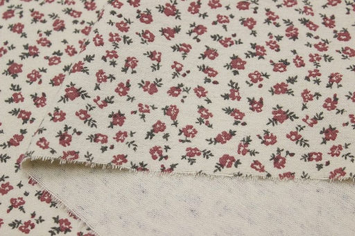 Теплый хлопок Дарья - цветочки цв.коричневая брусника, ш.1.5м, хлопок-100%, 150гр/м.кв - Купава фото 4