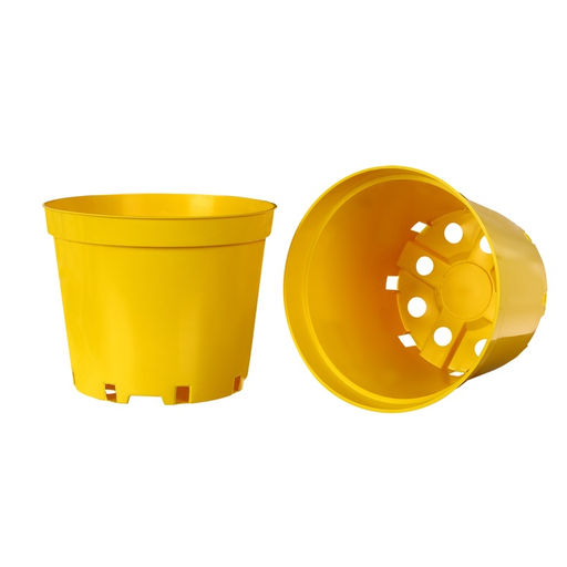 Цена за 2 шт. Горшок для рассады, 5 л, d=22 см, h=18 см, пластик, жёлтый, Greengo