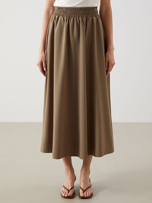 Beli Lastikli Poplin Kad?n Etek