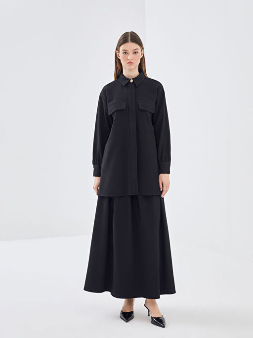 Dokulu Oversize Kad?n G?mlek Tunik