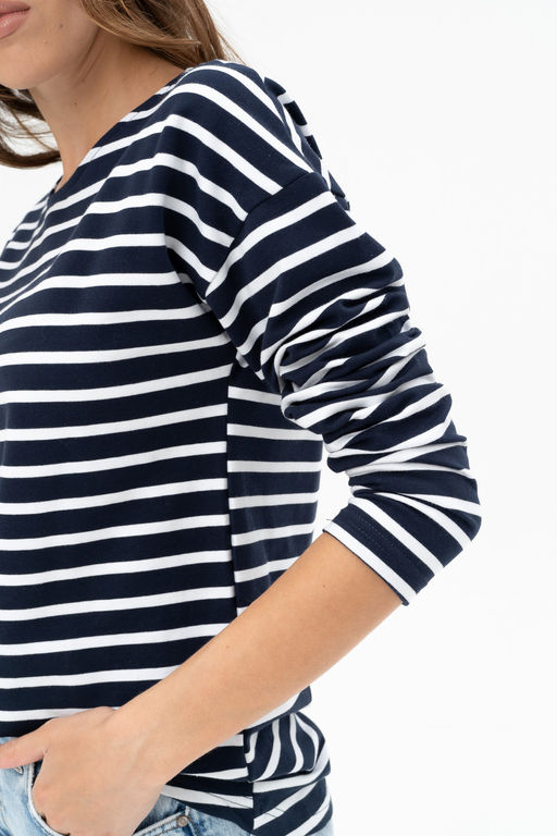 Джемпер женский 484L3-WB синий/полоска - Solo mio фото 6