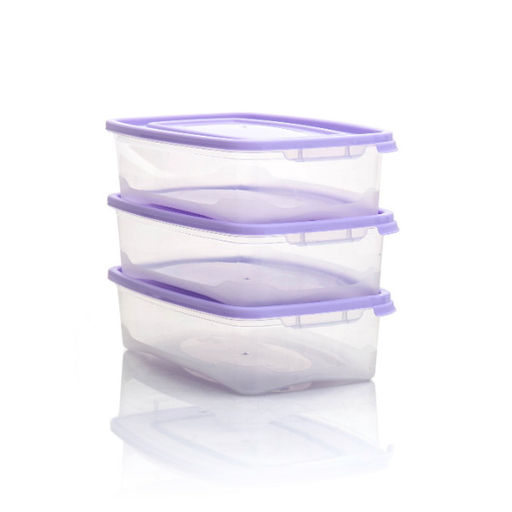 Контейнеры для продуктов 0,7лх3шт. прямоугольн. п/эт. "Каскад"