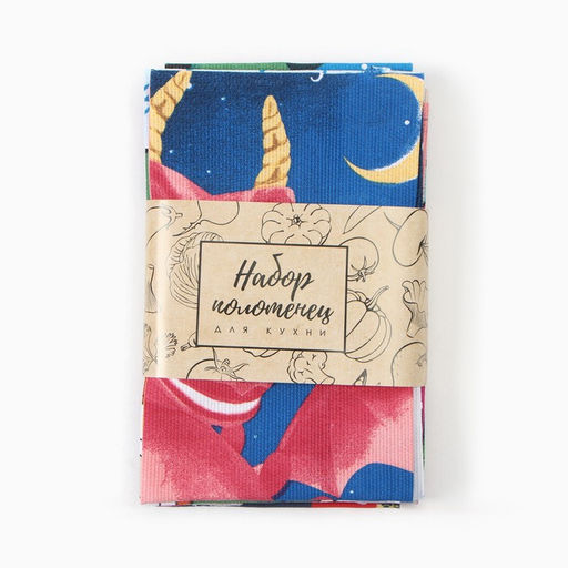 Набор полотенец Доляна Волшебства в новом году 28х46 см - 6 шт, 100% хл, рогожка 164 г/м2  фото 11