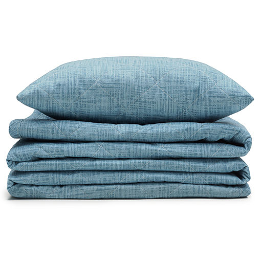 Покрывало стеганое 215х240 Традиция, поплин, 100% хлопок, Серо-голубой текстура 215х240  фото 4