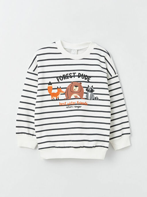 Bisiklet Yaka Uzun Kollu Erkek Bebek Sweatshirt ve E?ofman Alt 2li Tak?m - Waikiki фото 2