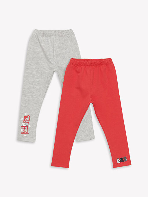 Beli Lastikli Bask?l? K?z Bebek Tayt 2li