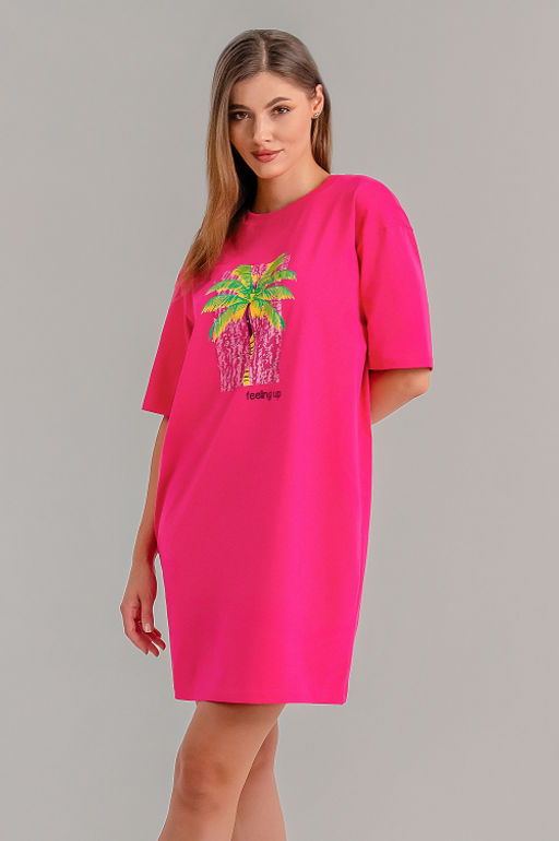 Арт. 4146 Туника женская 44-54(6 шт) Цвет:фуксия - Калинка фото 7