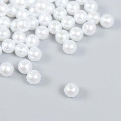 Цена за 2 шт. Бусины для творчества «Жемчуг» набор d=0.8 см 20 г