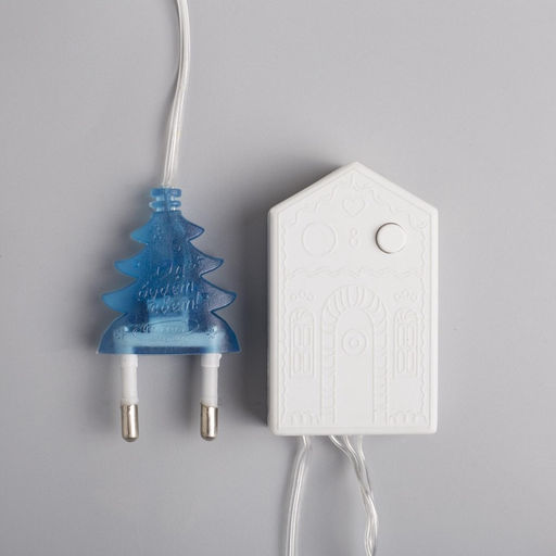 Гирлянда Нить 5 м с насадками Шарики синие, IP20, прозрачная нить, 30 LED, свечение синее, 8 режимов, 220 В - Luazon lighting фото 4