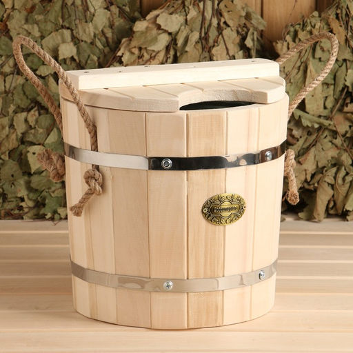 Запарник - ведро для бани и сауны, 7 л, липа, оцинкованная вставка, с крышкой, «Добропаровъ»