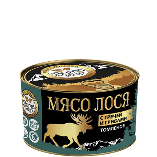 Мясо лося с гречей и грибами томлёное ВитаМир , 400г