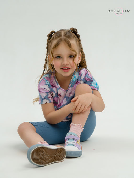 Костюм Актив лиловые одуванчики-деним - Sovalina фото 25