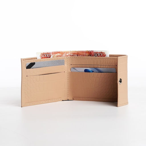 Кошелёк на кнопке, цвет пудровый - Simaland фото 5