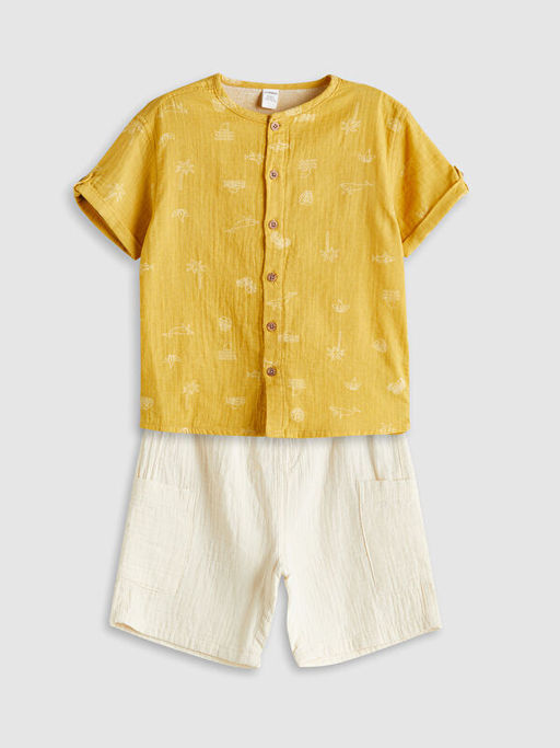 Hakim Yaka Erkek ?ocuk G?mlek ve ?ort 2li