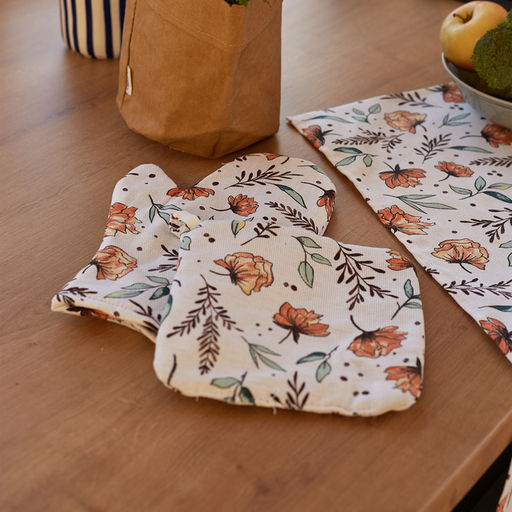 Набор кухонный Доляна Oleander: варежка 20?27 см, прихватка 19?19 см, 100% хлопок