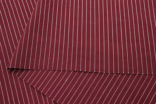 Пестрядь Средняя полоска на бордово-вишневом, ш.1.4м, хлопок-95%, п/э-5%, 140гр/м.кв - Купава фото 2