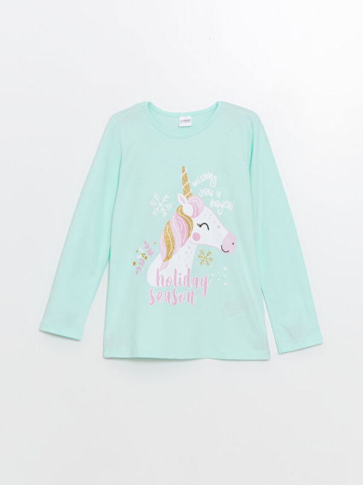 Bisiklet Yaka K?z ?ocuk Pijama Tak?m?