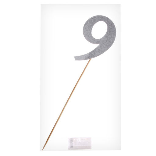 Цена за 6 шт. Топпер в торт 3, цвет серебро - Страна карнавалия фото 30