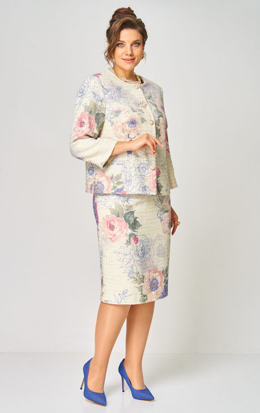 Костюм БелЭльСтиль 861/557 молочный твид фото 2