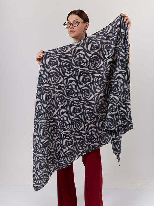 Большой, мягкий, тонкий и очень нежный двусторонний палантин с рисунком - Tantino фото 8