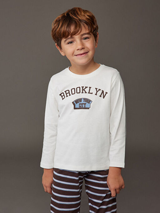 Bisiklet Yaka Erkek ?ocuk Pijama Tak?m?