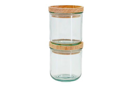 Банка для сыпучих продуктов, 820/350 мл, 3 шт, стекло/дерево, Jars - San miguel фото 4