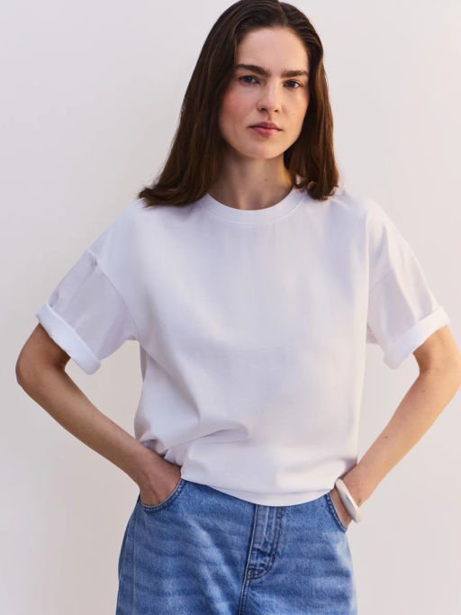 Футболка свободного кроя из хлопка OVERSIZE0726-1 / Zarina